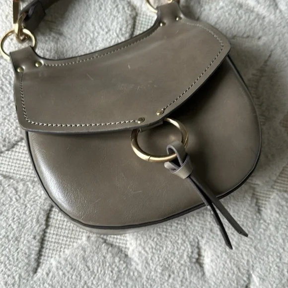 Zara Equestrian gray tassel crossbody bag - Picture 9 of 16